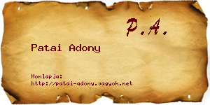 Patai Adony névjegykártya